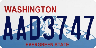 WA license plate AAD3747