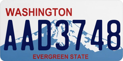 WA license plate AAD3748