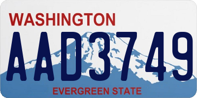 WA license plate AAD3749