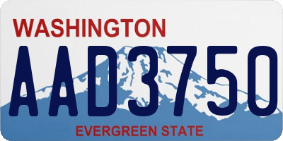 WA license plate AAD3750