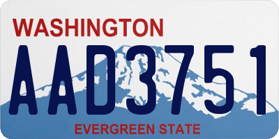 WA license plate AAD3751