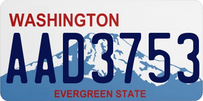 WA license plate AAD3753