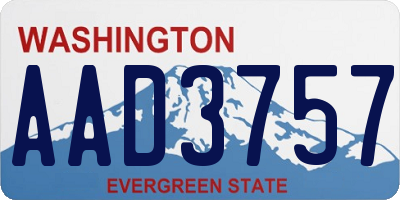 WA license plate AAD3757