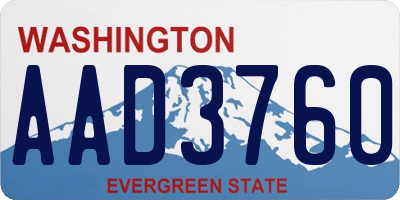 WA license plate AAD3760