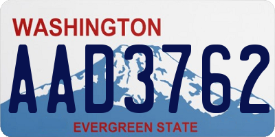 WA license plate AAD3762