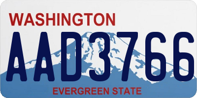 WA license plate AAD3766