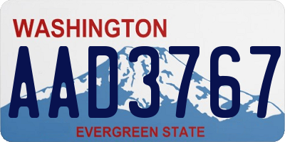WA license plate AAD3767
