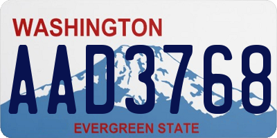 WA license plate AAD3768