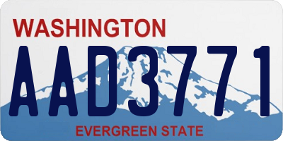 WA license plate AAD3771