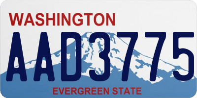 WA license plate AAD3775