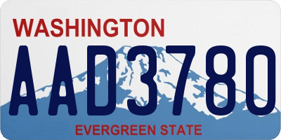 WA license plate AAD3780