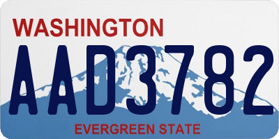 WA license plate AAD3782