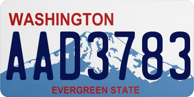 WA license plate AAD3783