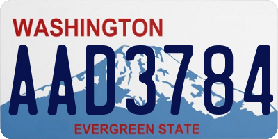 WA license plate AAD3784