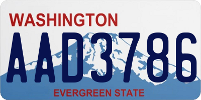 WA license plate AAD3786