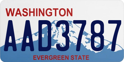 WA license plate AAD3787