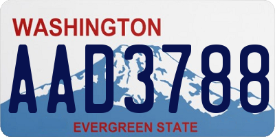 WA license plate AAD3788