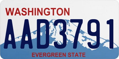 WA license plate AAD3791