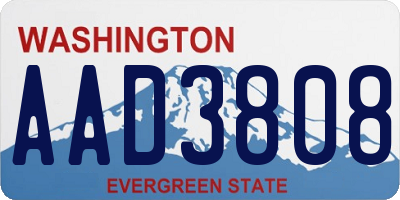WA license plate AAD3808