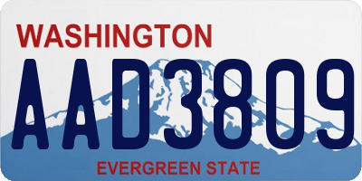 WA license plate AAD3809