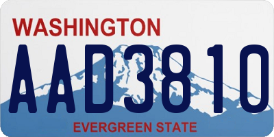 WA license plate AAD3810