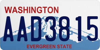 WA license plate AAD3815
