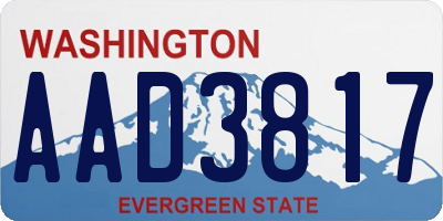WA license plate AAD3817