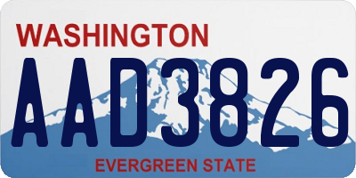 WA license plate AAD3826