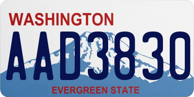 WA license plate AAD3830