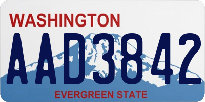 WA license plate AAD3842