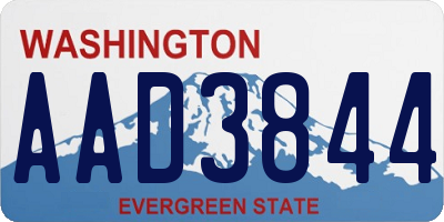 WA license plate AAD3844