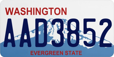 WA license plate AAD3852