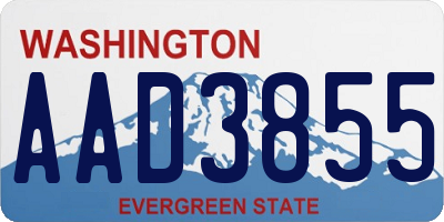 WA license plate AAD3855