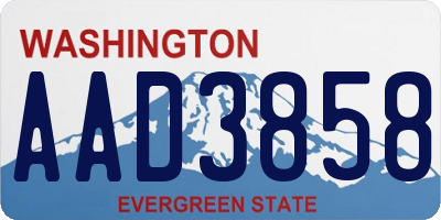 WA license plate AAD3858
