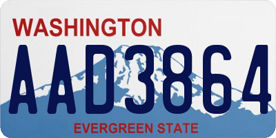 WA license plate AAD3864