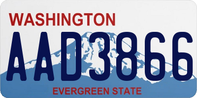 WA license plate AAD3866