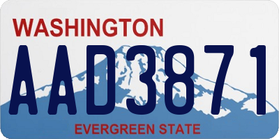 WA license plate AAD3871
