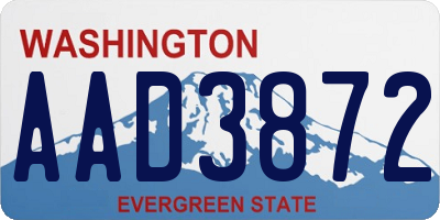 WA license plate AAD3872