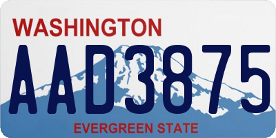 WA license plate AAD3875