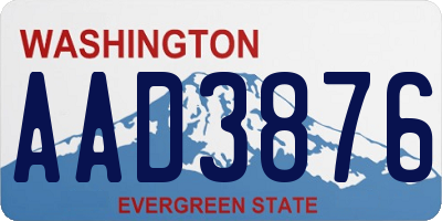 WA license plate AAD3876