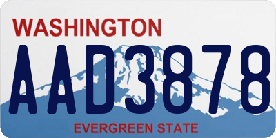 WA license plate AAD3878