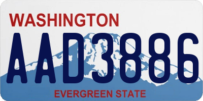WA license plate AAD3886
