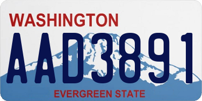 WA license plate AAD3891