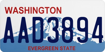 WA license plate AAD3894