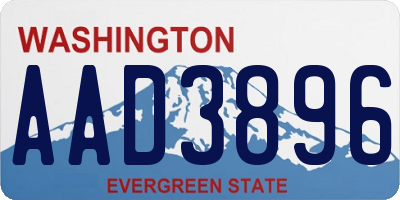 WA license plate AAD3896