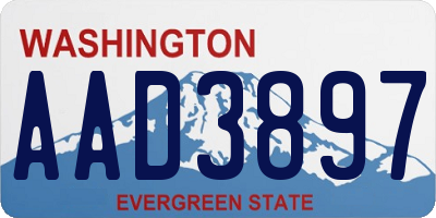 WA license plate AAD3897