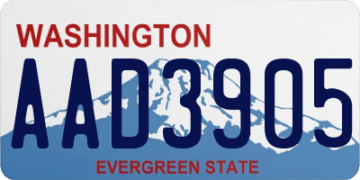 WA license plate AAD3905