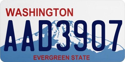 WA license plate AAD3907