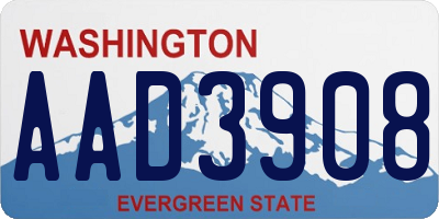 WA license plate AAD3908