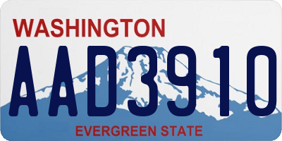 WA license plate AAD3910